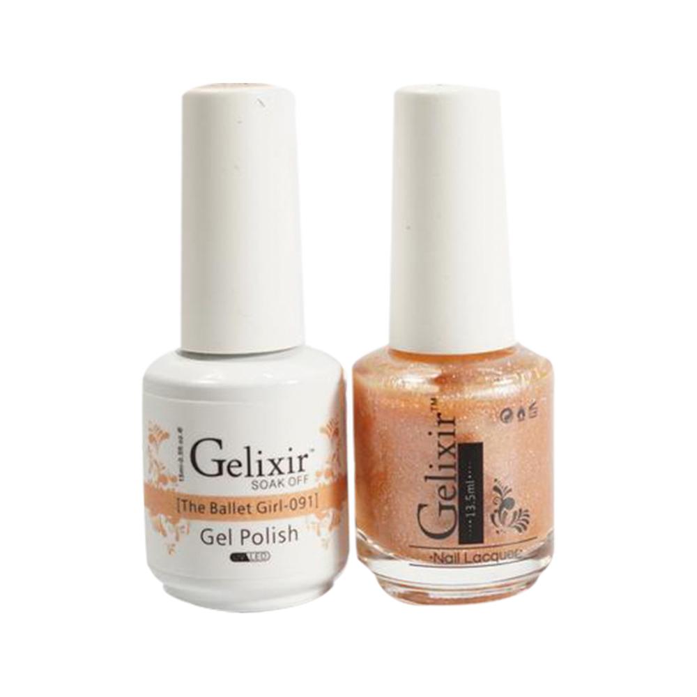  Gelixir Gel Nail Polish Duo - 091 Glitter Colors - The Ballet Girl by Gelixir sold by DTK Nail Supply
