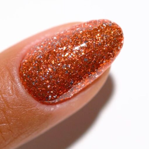 DND Gel Nail Polish Duo - 929 Orange Aura - DND Super Glitter Collection