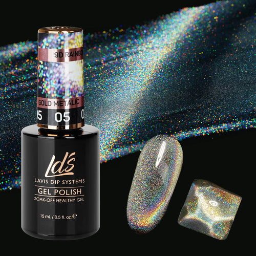  LDS 05 Gold Metalic - Gel Polish 0.5 oz - 9D Rainbow Cat Eyes by LDS sold by DTK Nail Supply