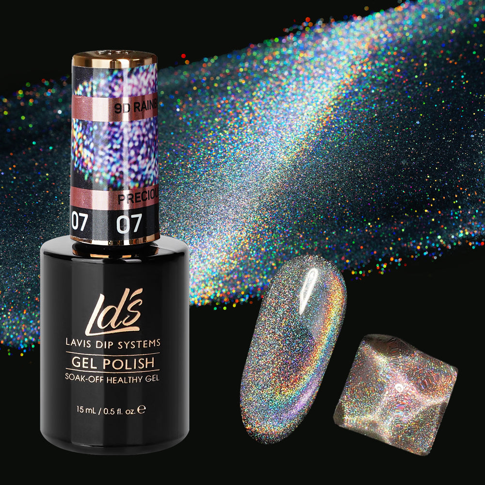  LDS 07 Precious Gemstone - Gel Polish 0.5 oz - 9D Rainbow Cat Eyes by LDS sold by DTK Nail Supply