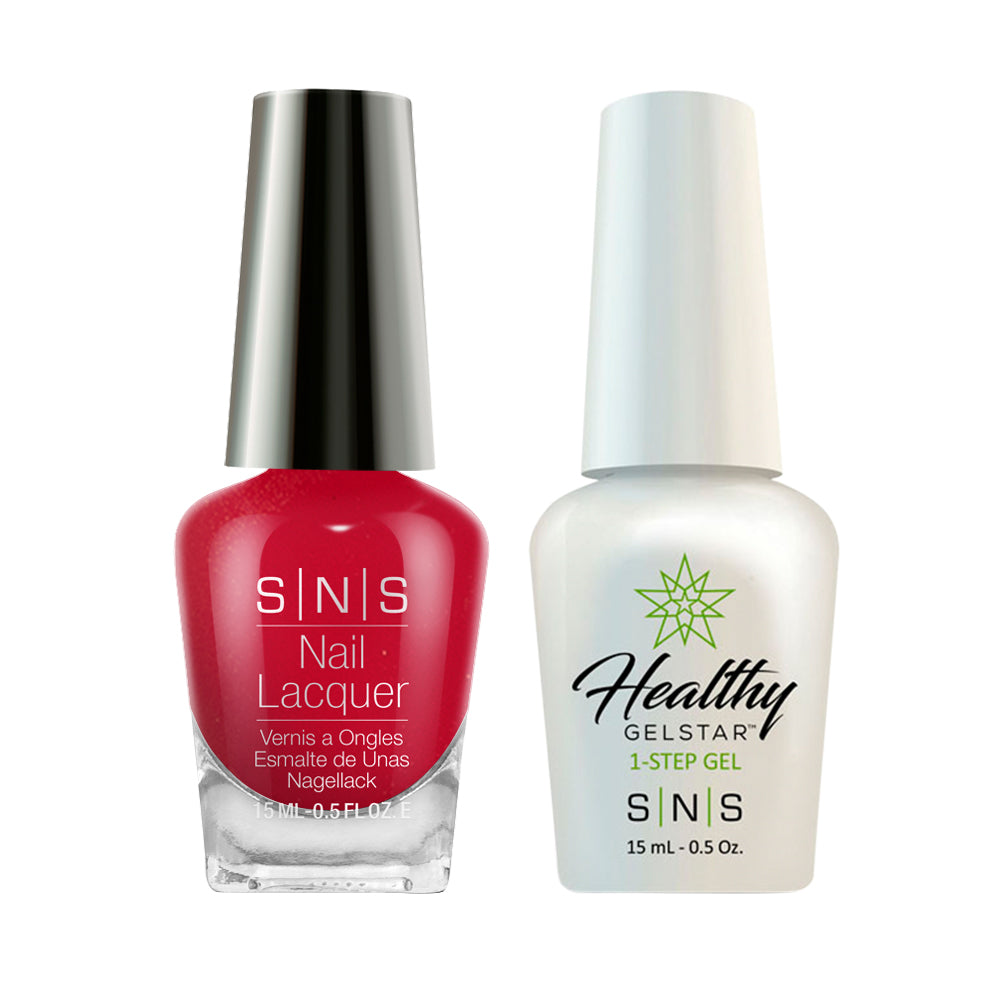 SNS AN05 Red Roof Lines Gelous - SNS Gel Polish & Matching Nail Lacquer Duo Set - 0.5oz