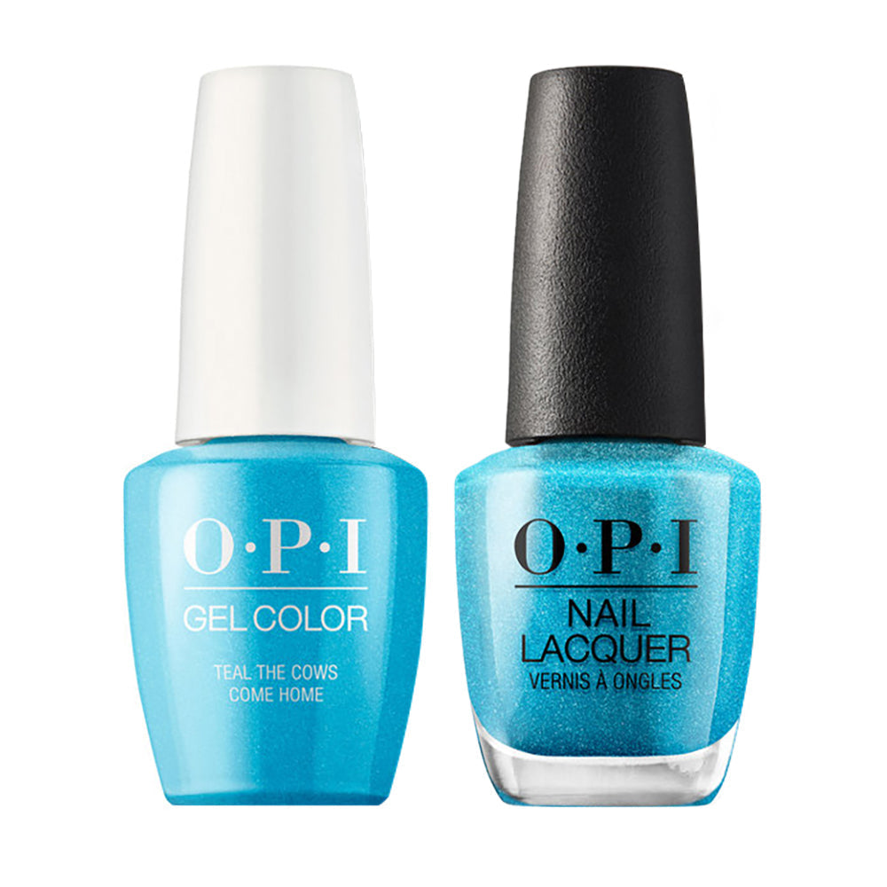 OPI Gel Nail Polish Duo - B54 Teal The Cows Come Home - Blue Colors