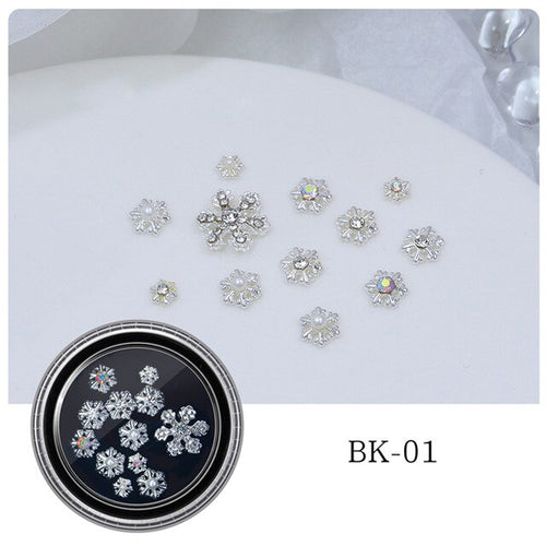 Christmas Gift Box Nail Sequins Snowflakes Nail Art Decorations Nail Accessories - BK01