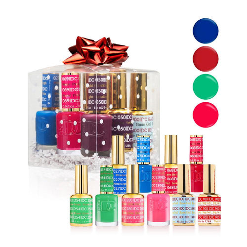 DND DC Holiday Gift Bubdle: 4 Gel & Lacquer, 1 Base Gel, 1 Top Gel - 027, 068, 254, 280