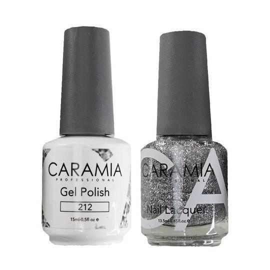 Caramia Gel Nail Polish Duo - 212 Silver Glitter Colors