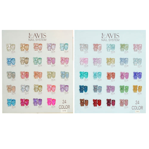 LAVIS Glitter G02 - G04 Gel Polish 0.5oz - Pillow Talk - Couture Collection
