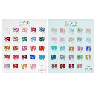 LAVIS Glitter G03 - G04 Gel Polish 0.5oz -  Barbie - Couture Collection