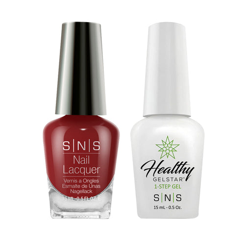 SNS CS07 Red Hearts of Fire - SNS Gel Polish & Matching Nail Lacquer Duo Set - 0.5oz