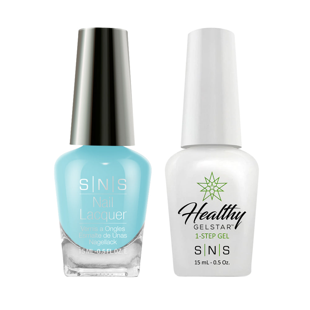 SNS CS17 Blue Baby Whales - SNS Gel Polish & Matching Nail Lacquer Duo Set - 0.5oz