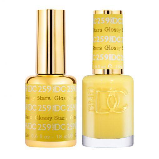 DND DC Gel Nail Polish Duo - 259 Yellow Colors - Glossy Stars