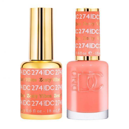 DND DC Gel Nail Polish Duo - 274 Orange, Coral Colors - Zesty Vibe