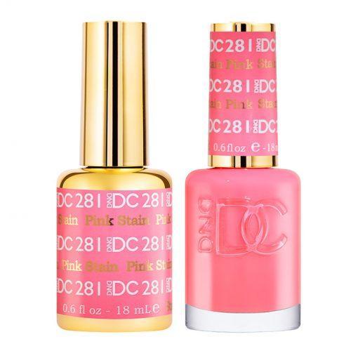 DND DC Gel Nail Polish Duo - 281 Pink Colors - Pink Stain