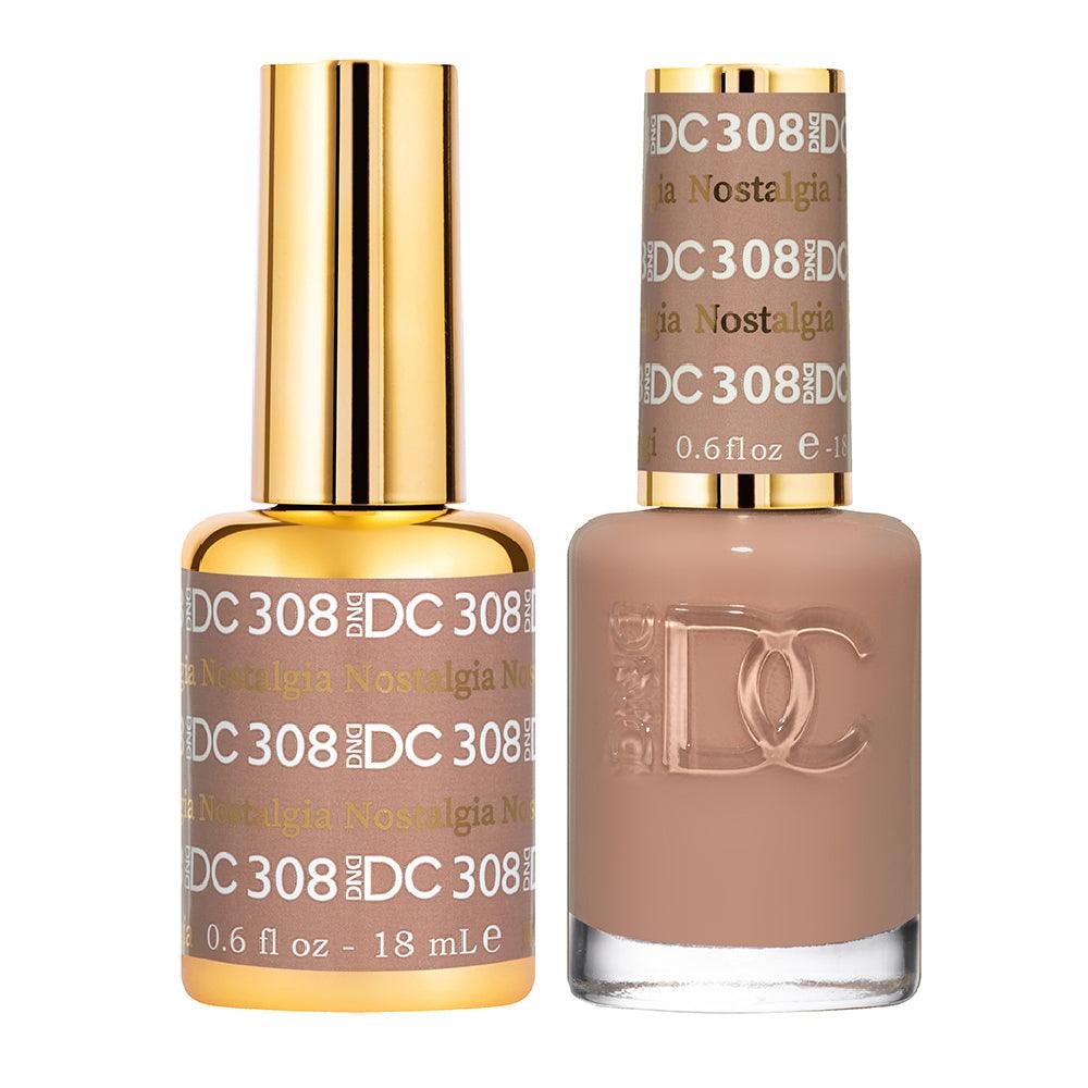 DND DC Gel Nail Polish Duo - 308 Brown Colors - Nostalgia