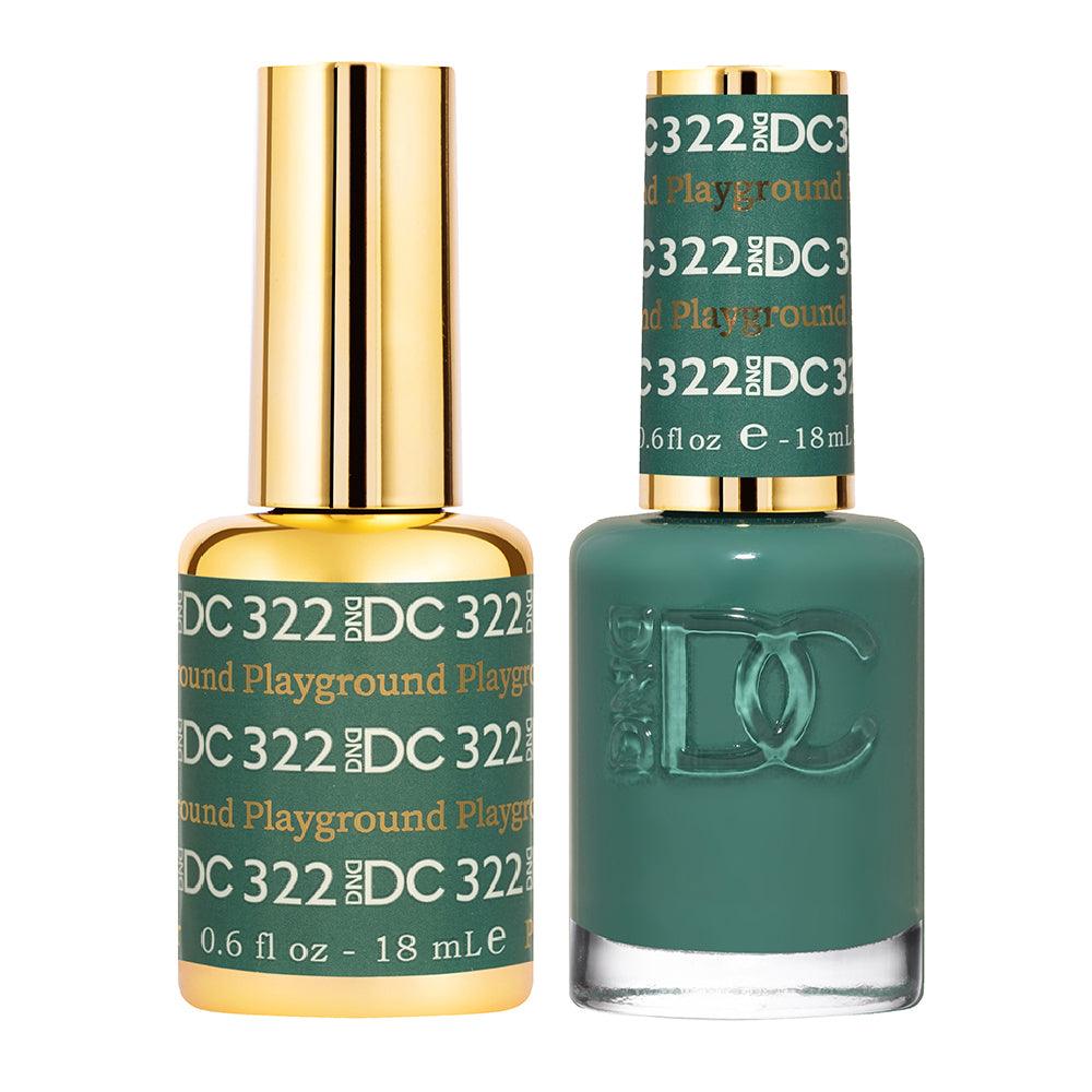 DND DC Gel Nail Polish Duo - 322 Green Colors - Playground