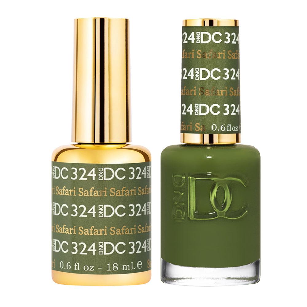 DND DC Gel Nail Polish Duo - 324 Green Colors - Safari
