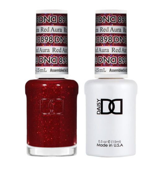DND Gel Nail Polish Duo - 898 Red Aura - DND Super Glitter Collection