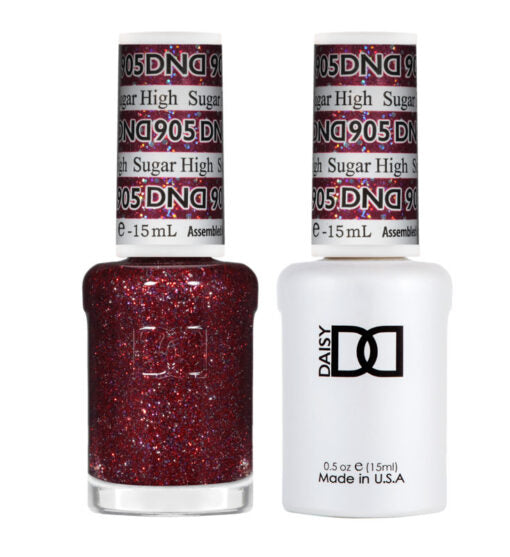 DND Gel Nail Polish Duo - 905 Sugar High - DND Super Glitter Collection