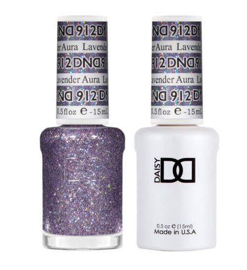 DND Gel Nail Polish Duo - 912 Lavender Aura - DND Super Glitter Collection