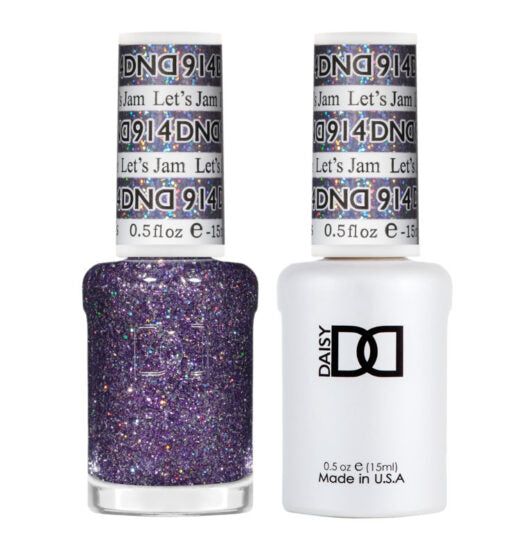 DND Gel Nail Polish Duo - 914 Let's Jam - DND Super Glitter Collection