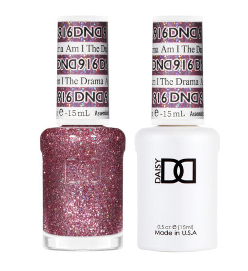 DND Gel Nail Polish Duo - 916 Am I The Drama - DND Super Glitter Collection