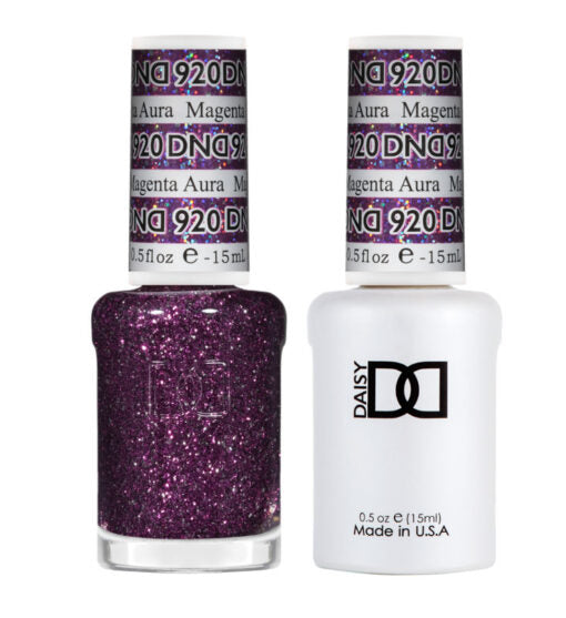 DND Gel Nail Polish Duo - 920 Magenta Aura - DND Super Glitter Collection