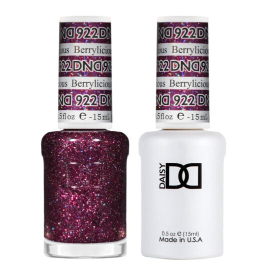 DND Gel Nail Polish Duo - 922 Berry-licious - DND Super Glitter Collection