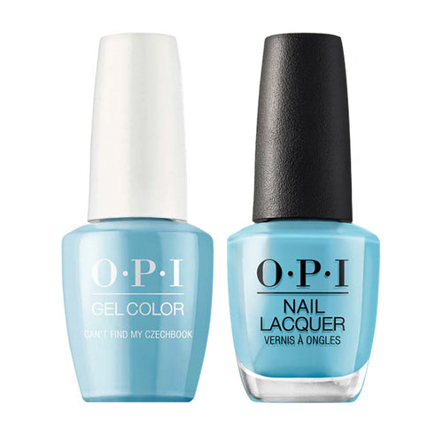 OPI Gel Nail Polish Duo - E75 Can't Find My Czechbook - Blue Colors