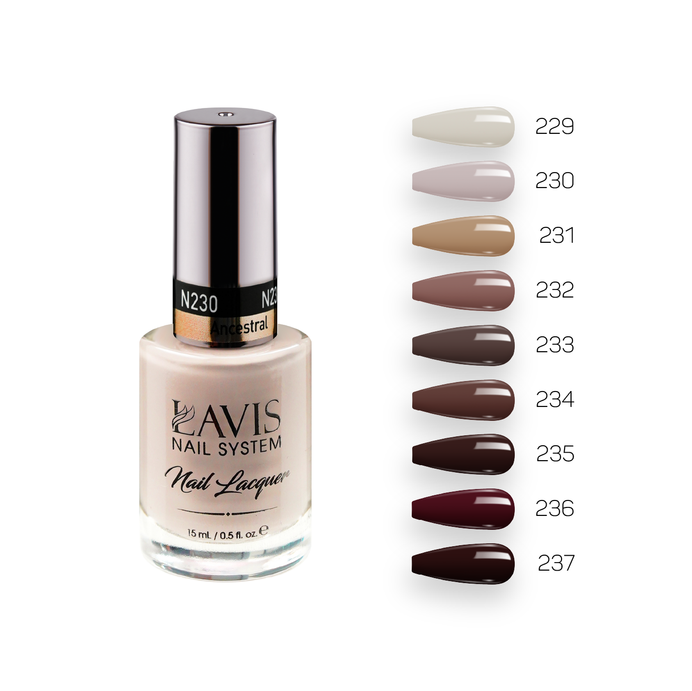 Lavis Healthy Nail Lacquer Fall Winter Set N1 (9 colors) : 229, 230, 231, 232, 233, 234, 235, 236, 237