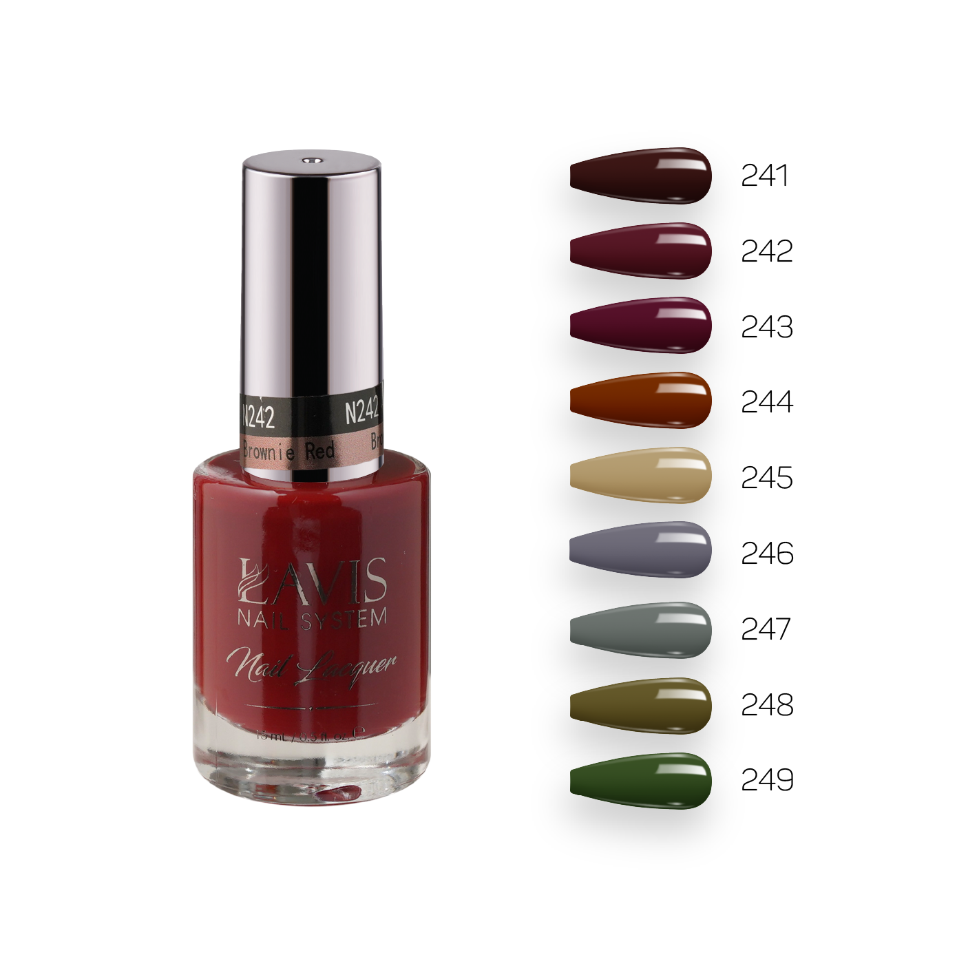 Lavis Healthy Nail Lacquer Fall Winter Set N2 (9 colors) : 241, 242, 248, 244, 245, 248, 247, 248, 248