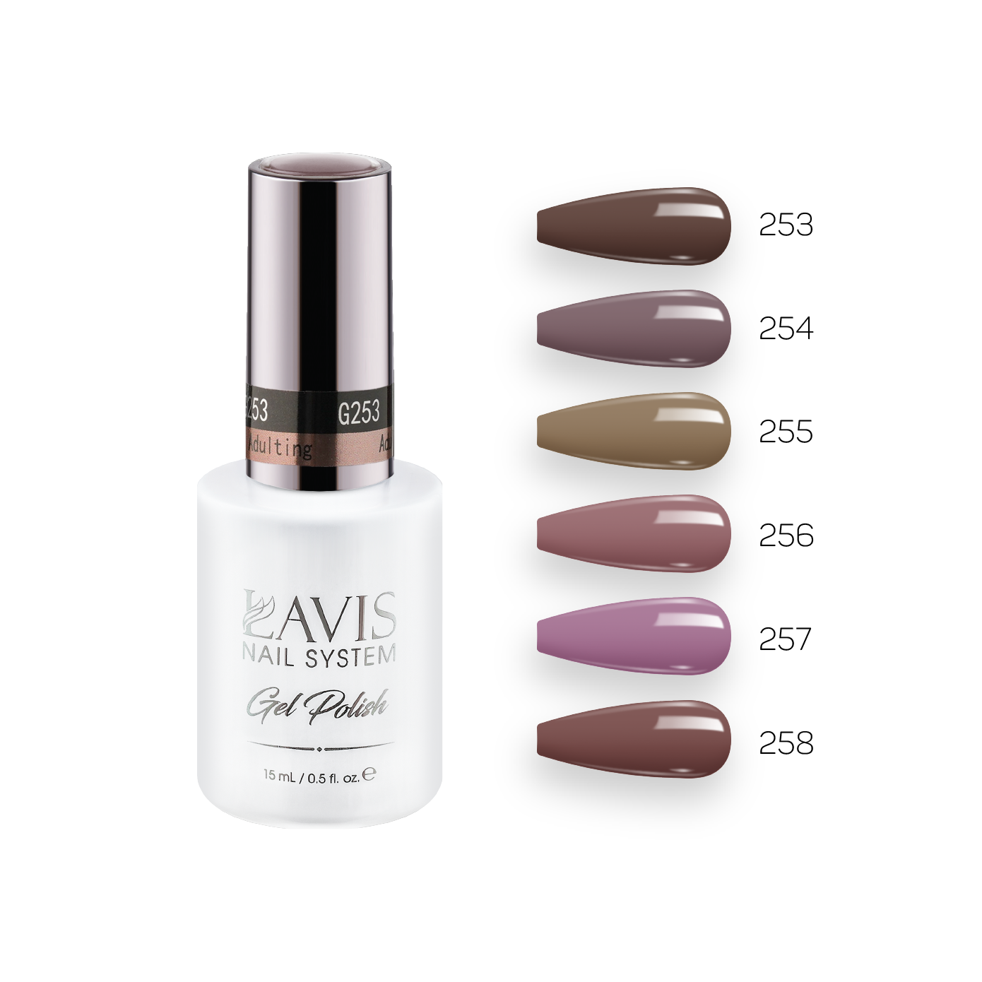 Lavis Gel Fall Winter Set G5 (6 colors) : 253, 254, 255, 256, 257, 258