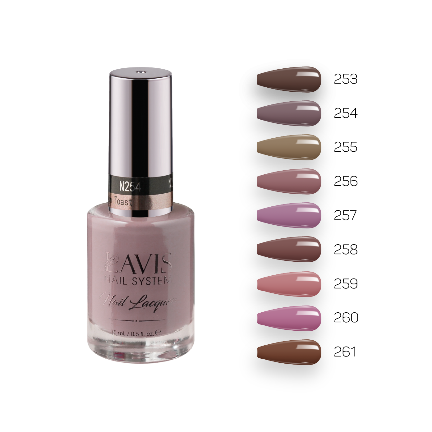 Lavis Healthy Nail Lacquer Fall Winter Set N3 (9 colors) : 253, 254, 255, 256, 257, 258, 259, 260, 261
