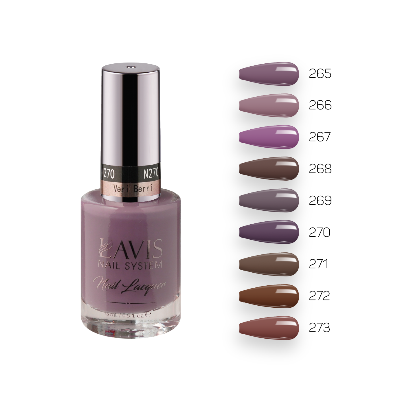 Lavis Healthy Nail Lacquer Fall Winter Set N4 (9 colors) : 265, 266, 267, 268, 269, 270, 271, 272, 273