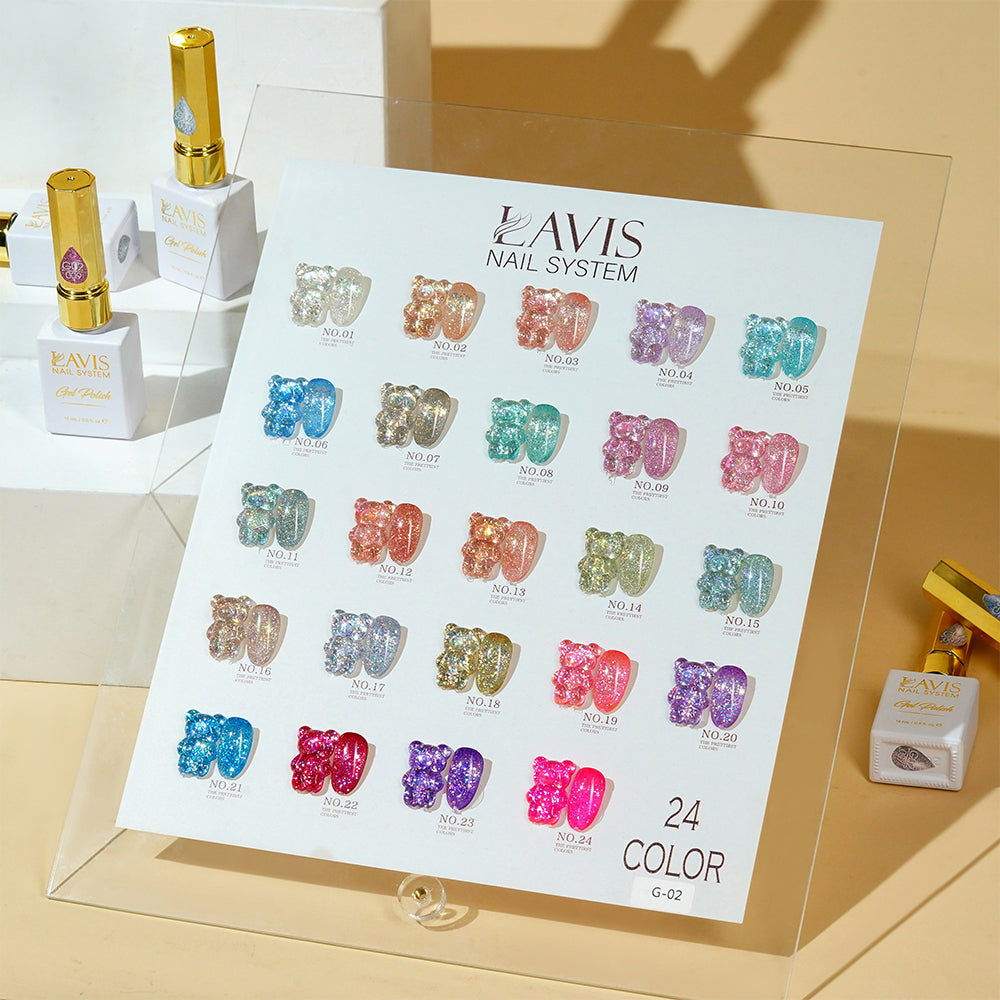 LAVIS Glitter G02 - Gel Polish 0.5 oz - Pillow Talk Collection