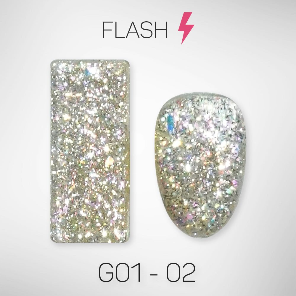 LAVIS Glitter G01 - 02 - Gel Polish 0.5 oz - Galaxy Collection