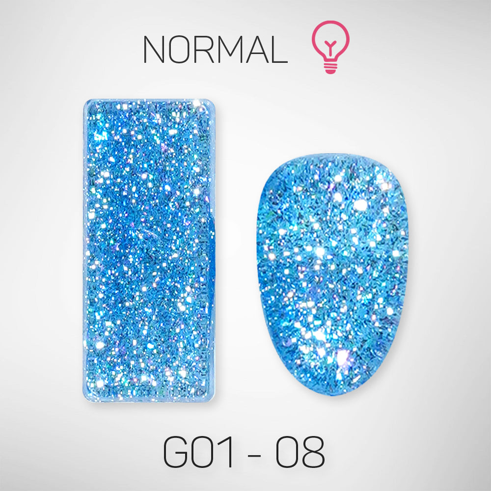 LAVIS Glitter G01 - 08 - Gel Polish 0.5 oz - Galaxy Collection