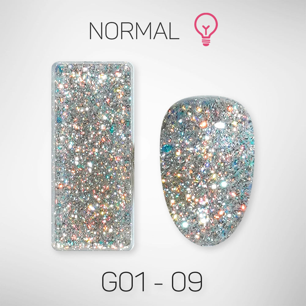 LAVIS Glitter G01 - 09 - Gel Polish 0.5 oz - Galaxy Collection