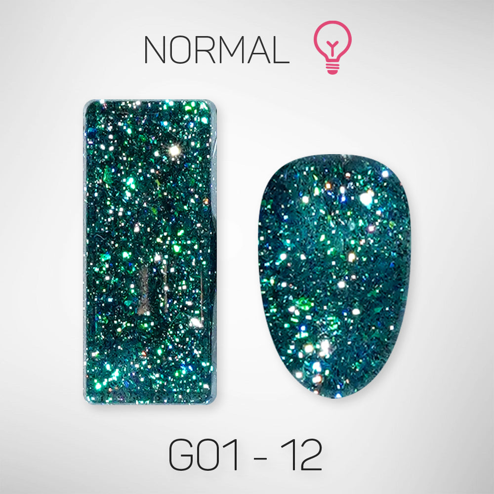 LAVIS Glitter G01 - 12 - Gel Polish 0.5 oz - Galaxy Collection