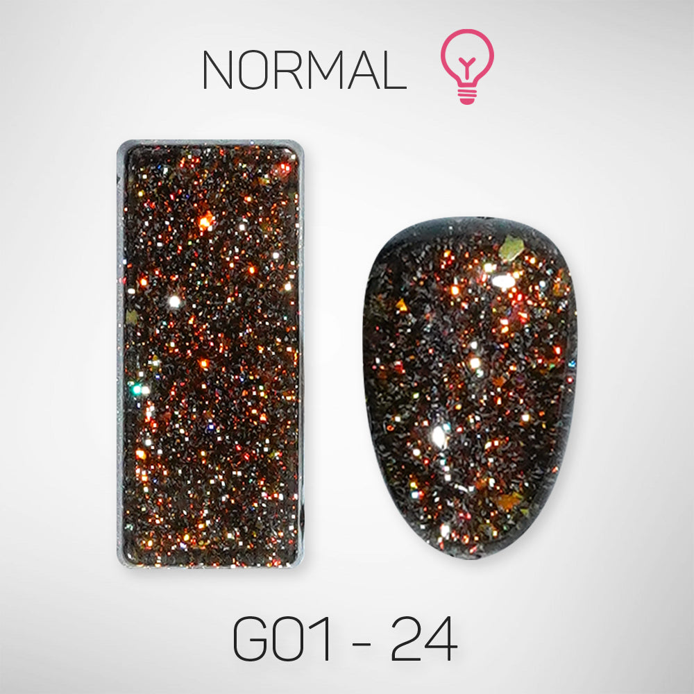 LAVIS Glitter G01 - 24 - Gel Polish 0.5 oz - Galaxy Collection