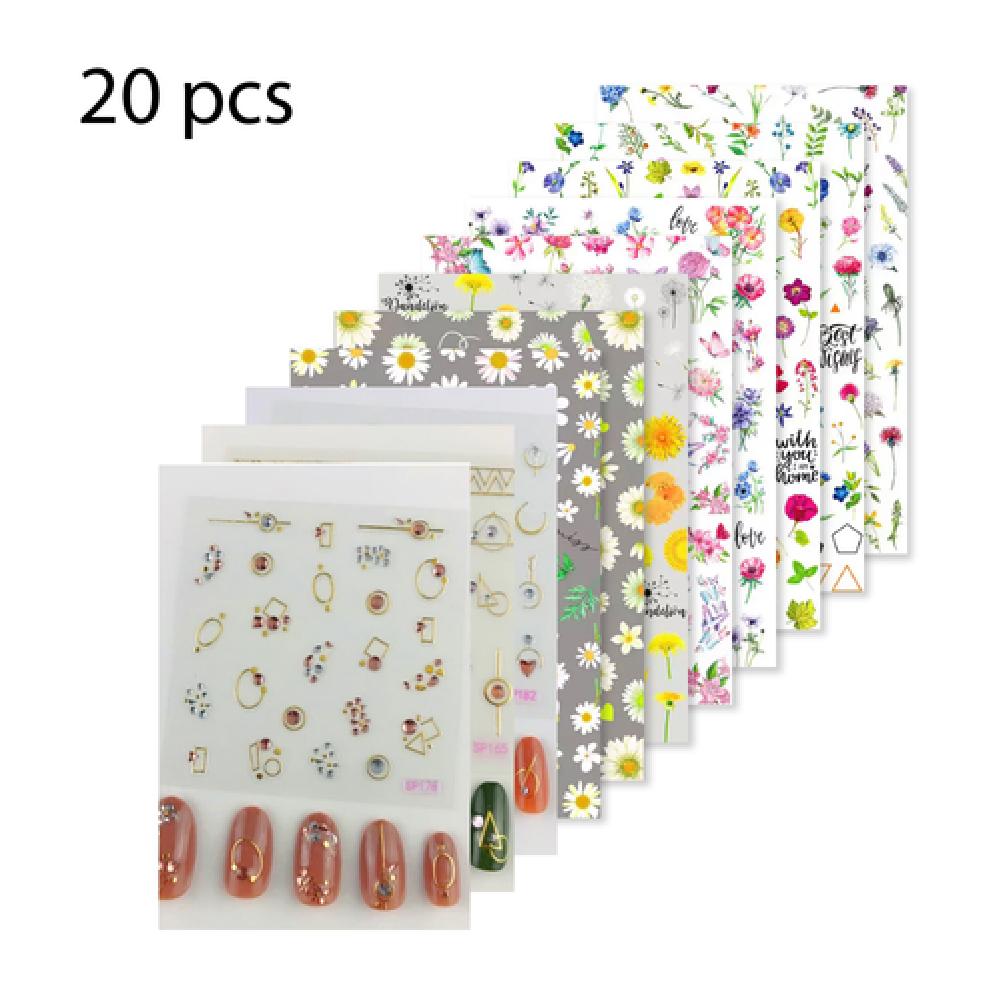 3D Nail Sticker - 20 sheets