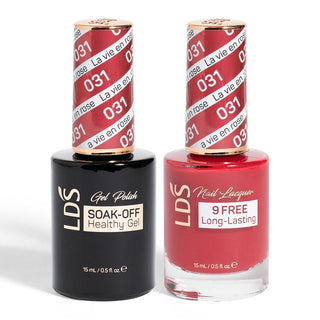 LDS Holiday Gift Bubdle: 4 Gel Polishes, 1 Base Gel, 1 Top Gel - 031, 033, 070, 129