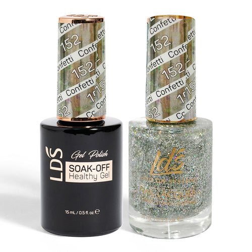 LDS 152 Confetti - LDS Healthy Gel Polish & Matching Nail Lacquer Duo Set - 0.5oz