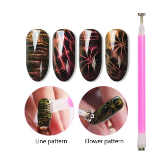 Flower and Stripe Effect Double Sided Magnet