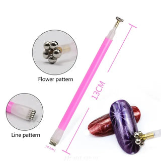 Flower and Stripe Effect Double Sided Magnet