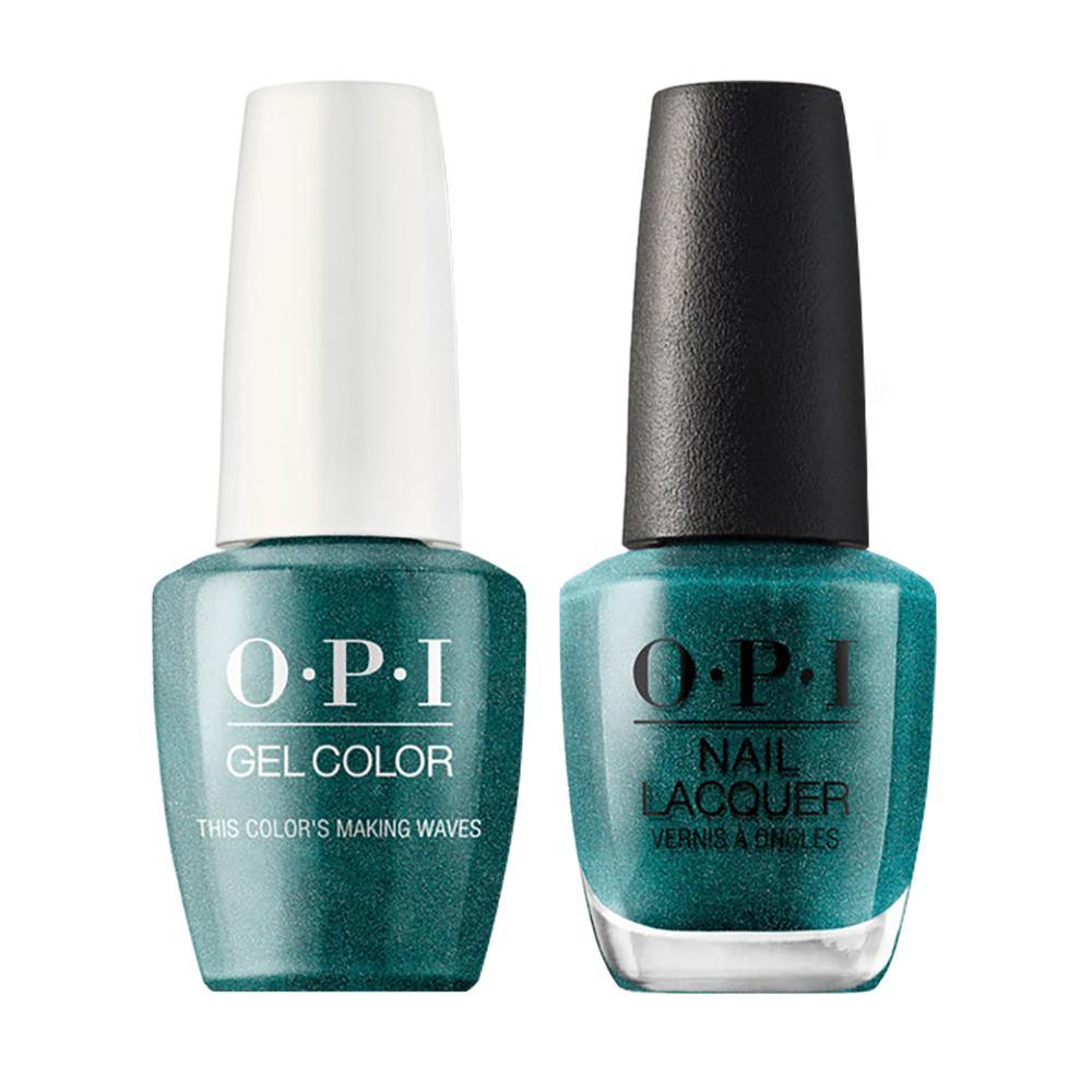 OPI Gel Nail Polish Duo - H74 This Color’s Making Waves - Green Colors