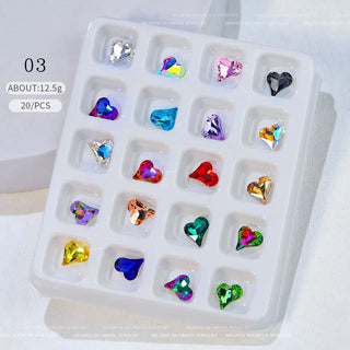 20pcs Love Diamond Crystal - 03 S Mixed Heart