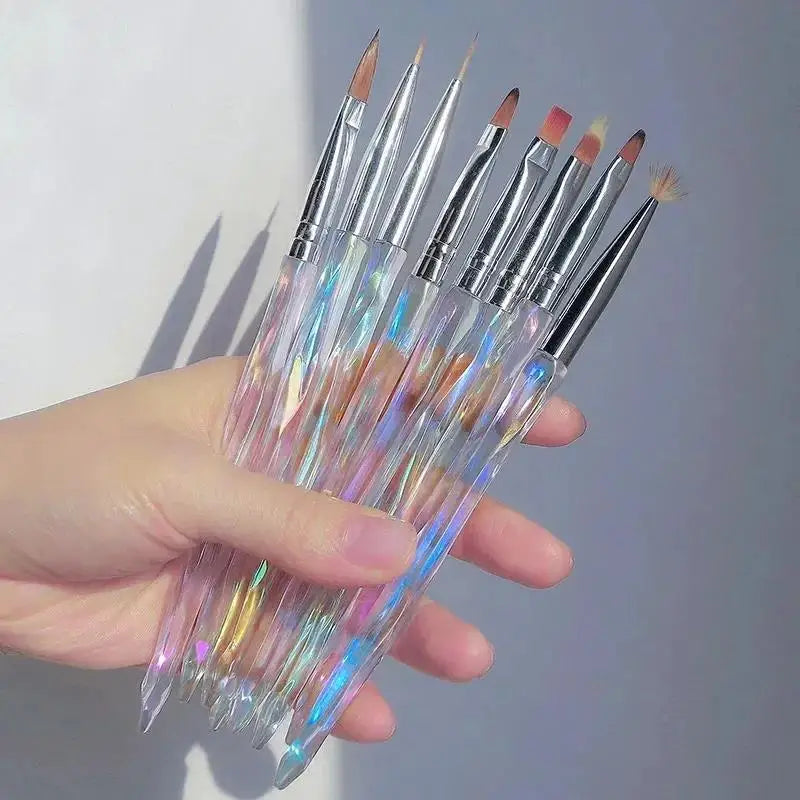 8pcs/set Aurora Acrylic Nail Art Painting Pens