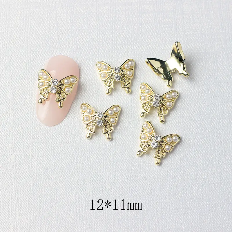 LX2 #225-230 2PCS Arched Butterfly Nail Charm