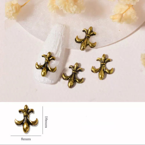  #7A Mixed Retro Nail Charms - Gold by Nail Charm sold by DTK Nail Supply