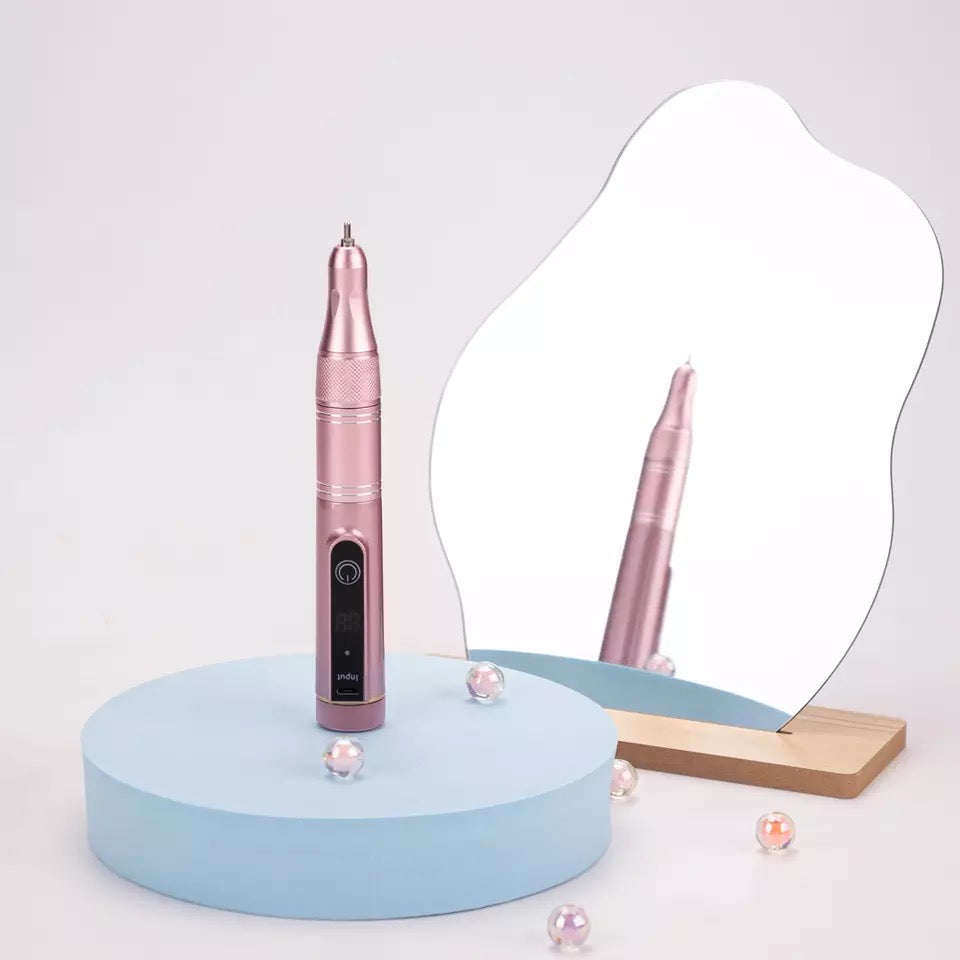  Portable Cordless Electric Nail Drill 35000RPM - Rose Gold