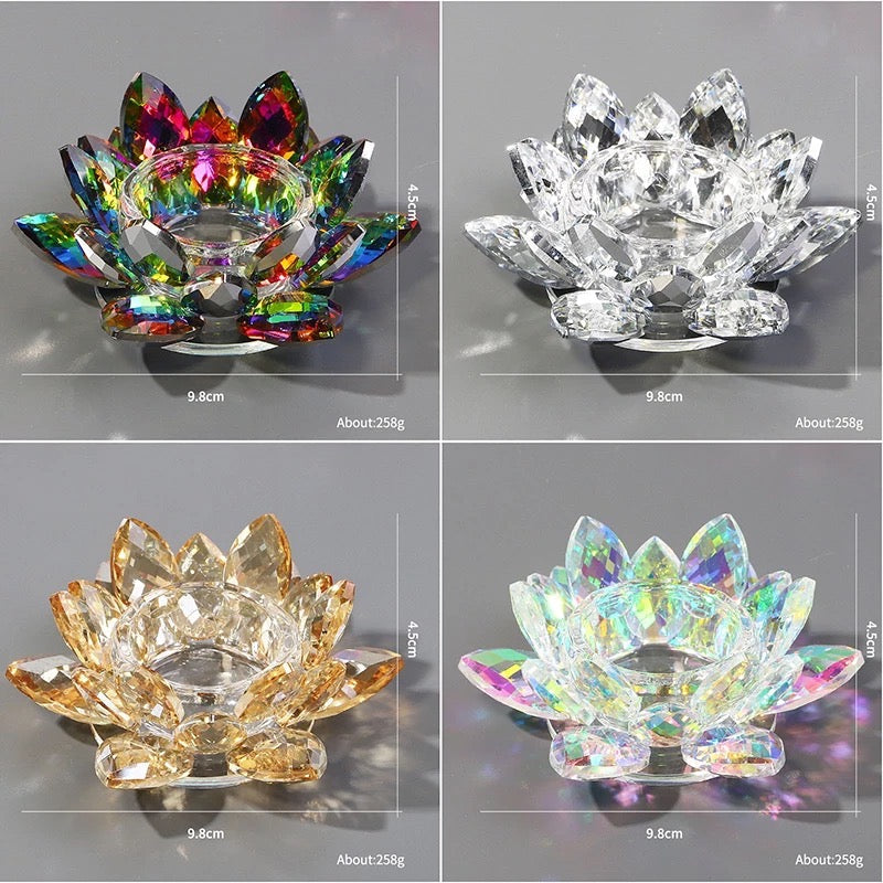 Crystal Lotus Flower Dappen Dish - Ab Color